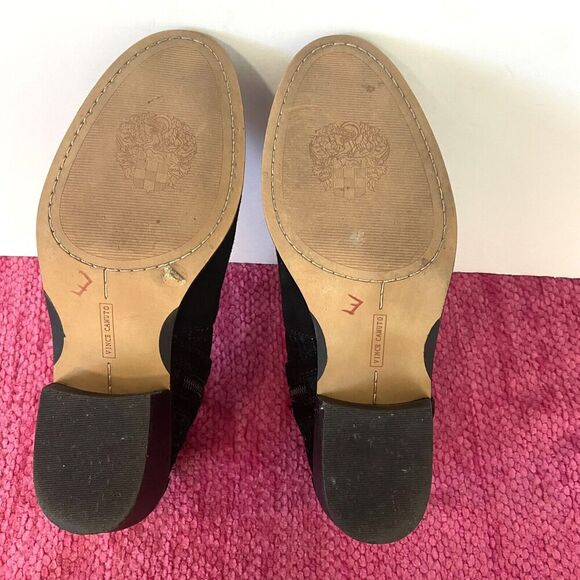 Vince Camuto Pamma Suede Leather Ankle Boots Black Size 8 - Picture 9 of 12